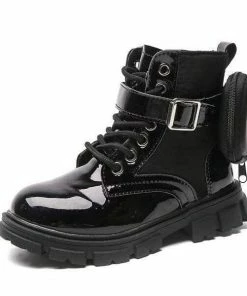 Lola + The Boys Girls Patent Leather Combat Boots
