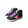 Lola + The Boys New Arrivals Pink & Black High Top Sherpa Sneaker