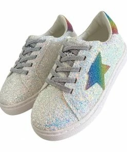 Lola + The Boys Girls Rainbow Star Glitter Sneaker