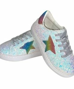 Lola + The Boys Girls Rainbow Star Glitter Sneaker