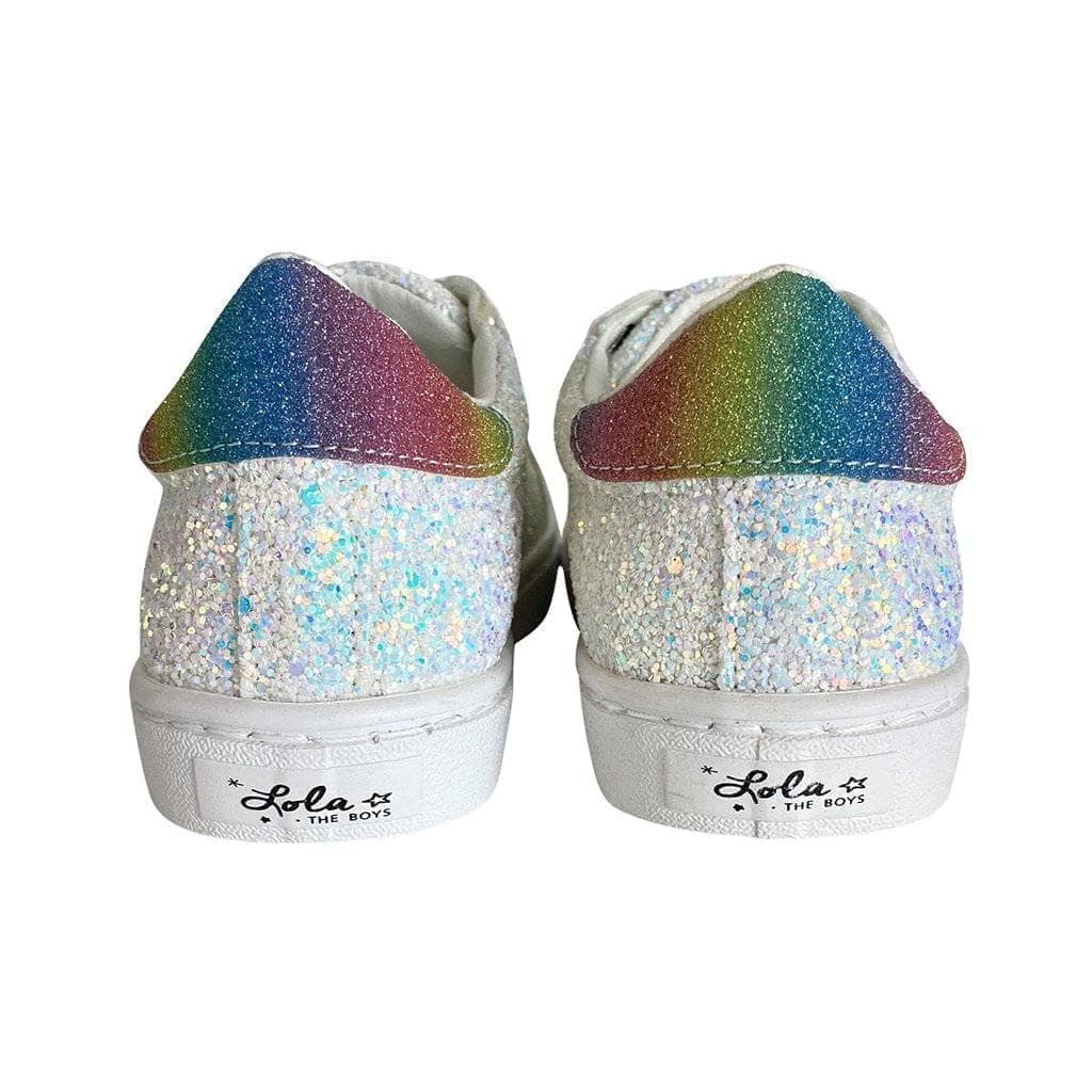 Lola + The Boys Girls Rainbow Star Glitter Sneaker