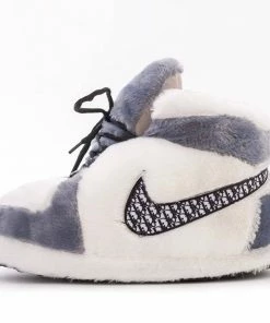 Lola + The Boys White And Grey Athletic Slippers