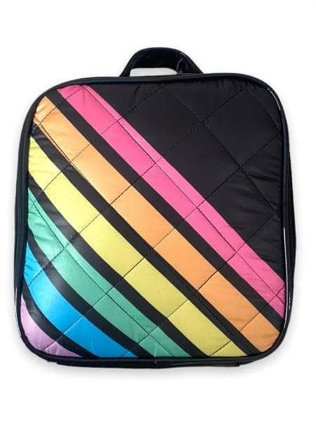 Lola + The Boys New Arrivals Glossy Black Rainbow Lunchbox