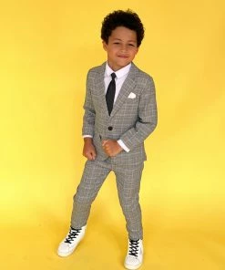 Lola + The Boys New Arrivals Grey Plaid Piece Suit