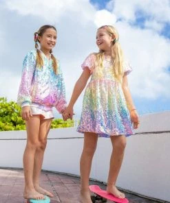 Lola + The Boys Icy Ombre Sequin Jacket