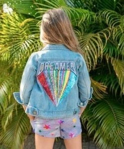 Lola & The Boys Beaded Dreamer Denim Jacket Girls