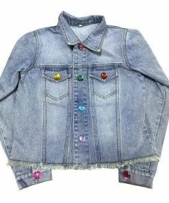 Lola + The Boys Girls Evil Eye Gem Denim