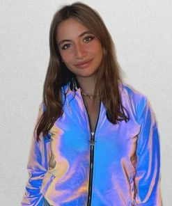 Lola + The Boys Girls Hologram Reflective Bomber