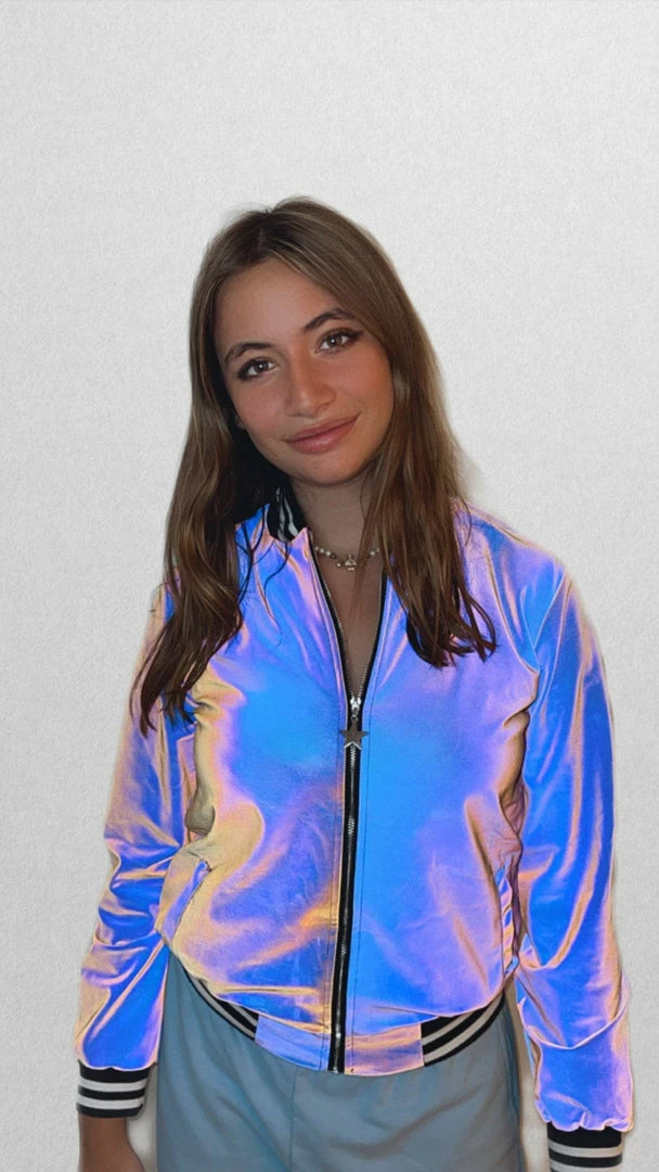 Lola + The Boys Girls Hologram Reflective Bomber