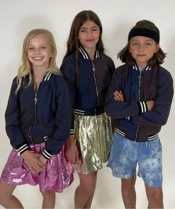 Lola + The Boys Girls Hologram Reflective Bomber