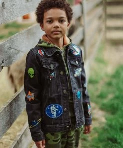 Lola + The Boys Interstellar Patched Denim Jacket