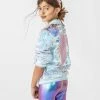 Lola + The Boys Iridescent Angel Sequin Flip Bomber Girls