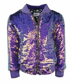 Lola & The Boys Girls Magic Mermaid Sequin Bomber