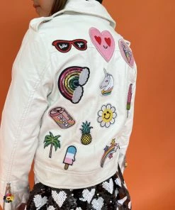 Lola + The Boys Patched Rainbow Daisy Vegan Leather