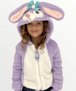 Lola + The Boys Plush Purple Bunny Jacket New Arrivals