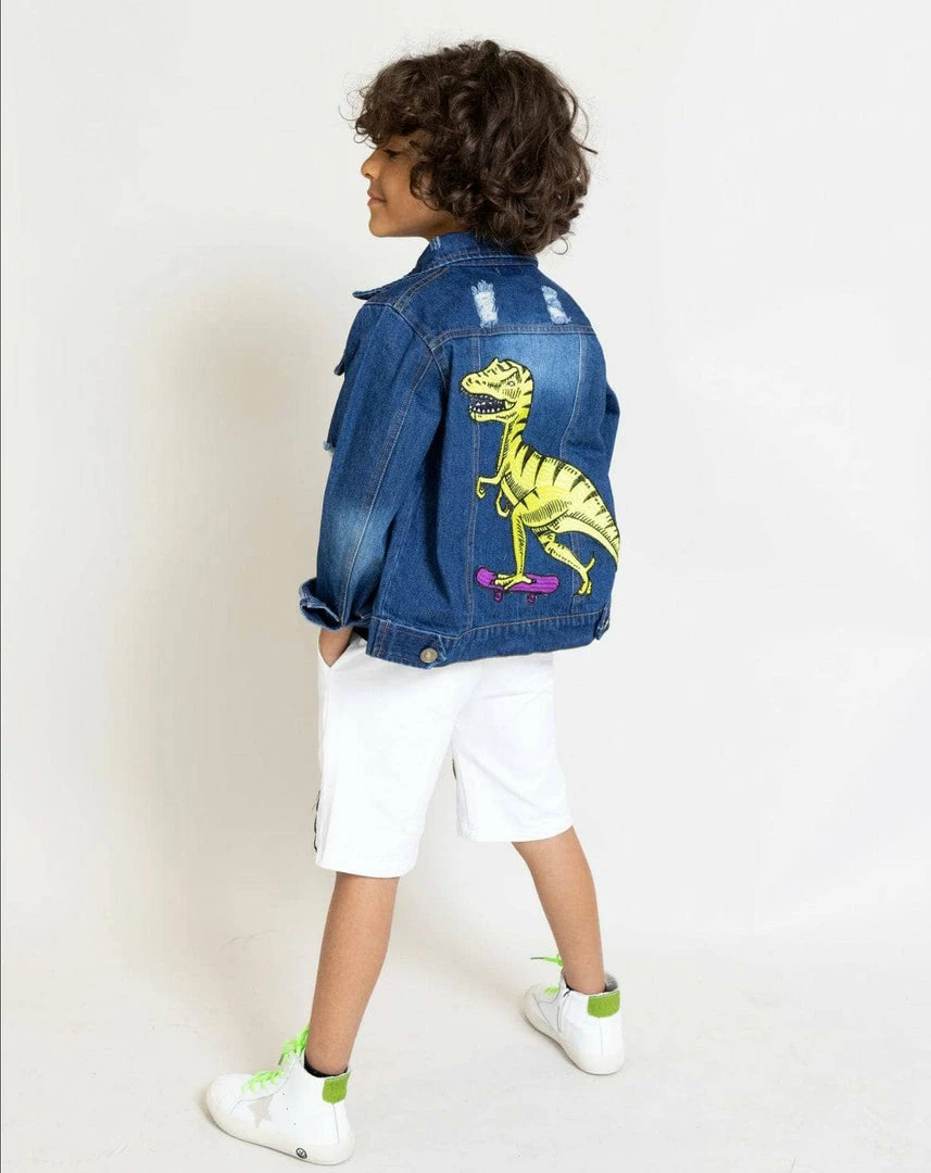 Lola + The Boys Rad Dinosaur Denim Jacket