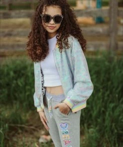 Lola + The Boys Retro Sequin Bomber