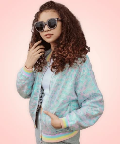 Lola + The Boys Retro Sequin Bomber