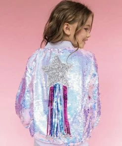 Lola + The Boys Shooting Star Sequin Bomber Girls