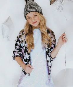 Lola + The Boys Girls Starry Night Velvet Bomber