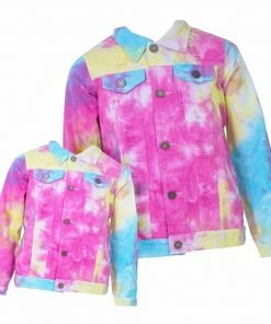 Lola + The Boys Girls Tie Dye Denim Jacket