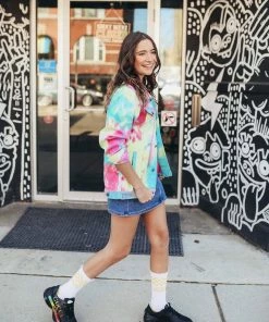 Lola + The Boys Girls Tie Dye Denim Jacket