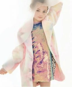 Lola + The Boys Girls Tie Dye Faux Fur Coat