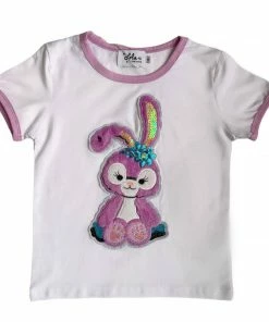Lola + The Boys Lavender Bunny Ringer T Shirt New Arrivals