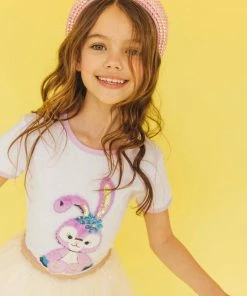 Lola + The Boys Lavender Bunny Ringer T Shirt New Arrivals