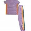 Lola + The Boys New Arrivals Lavender Rainbow Sequin Jogger Set