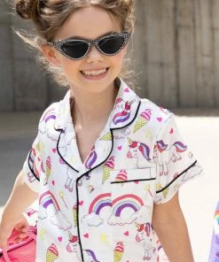 Lola + The Boys New Arrivals Magical Unicorn Ice Cream Silk Set