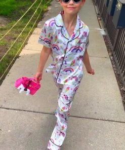 Lola + The Boys New Arrivals Magical Unicorn Ice Cream Silk Set