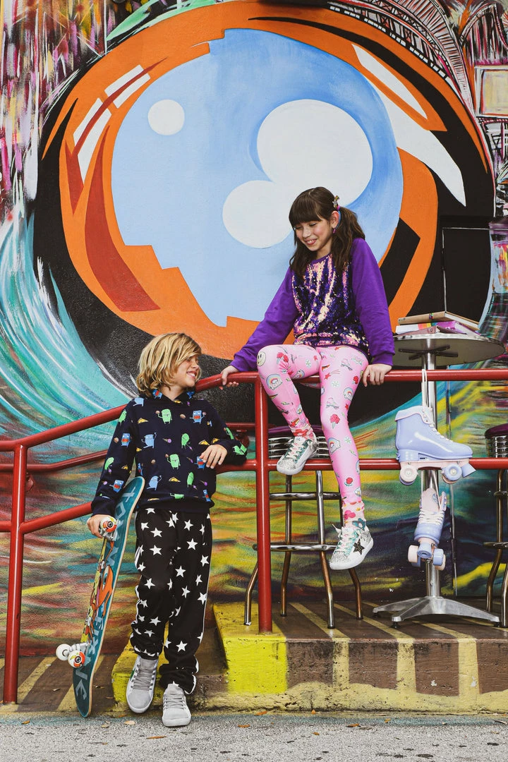 Lola + The Boys Star Striped Joggers