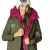 Lola & The Boys Girls Pink Patched Parka