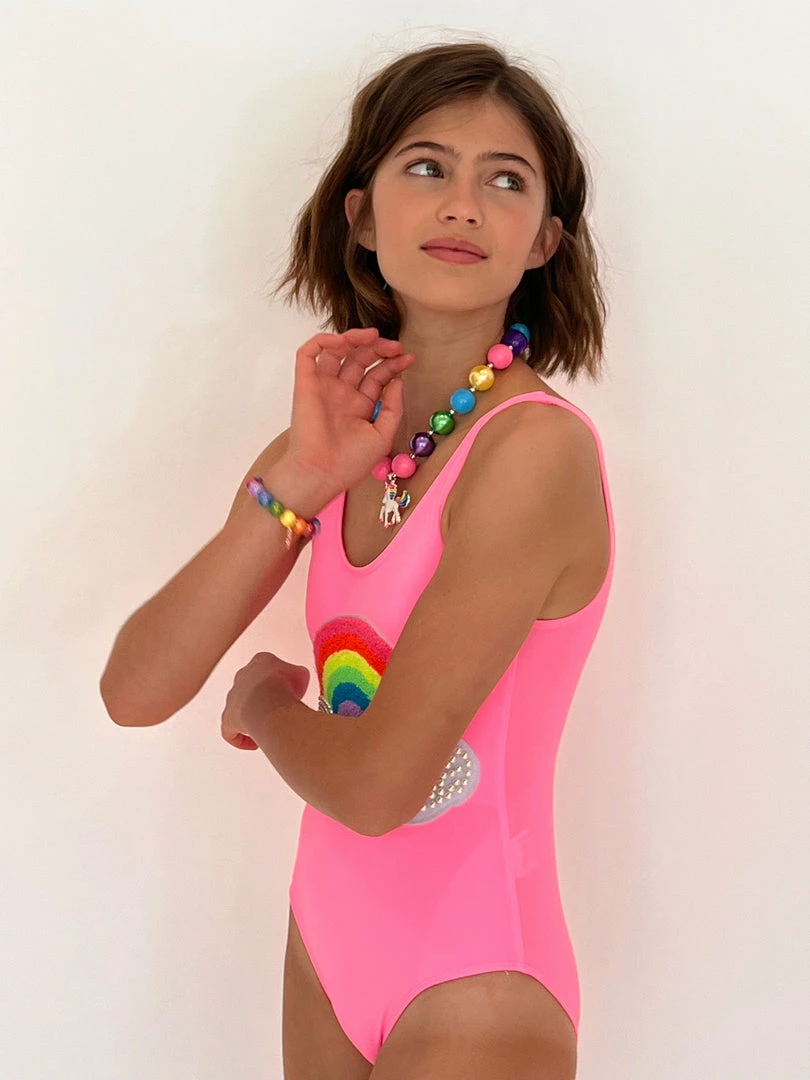 Lola + The Boys Pearl Clouds Rainbow Swimsuit