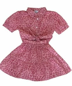 Lola + The Boys New Arrivals Pink Cheetah Girl Set