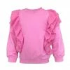Lola + The Boys New Arrivals Pink Ruffle Sleeve Sweatshirt