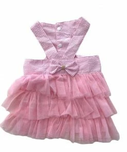 Lola + The Boys Pink Stripe Bow Dog Dress