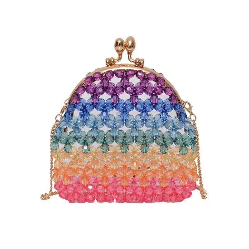 Lola + The Boys Handbags Rainbow Beaded Purse