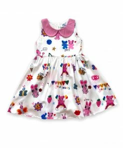 Lola + The Boys Rainbow Bunny Doodle Dress New Arrivals