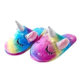 Lola + The Boys Girls Rainbow Pastel Unicorn Dreamer Slippers
