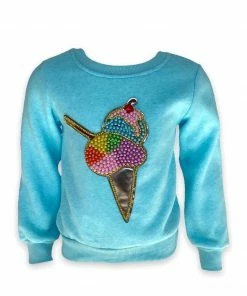 Lola + The Boys Rainbow Pearls Ice Cream Sweatshirt Girls