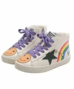 Lola + The Boys Girls Rainbow Smiley Hi Top Sneaker