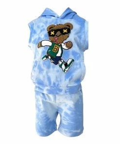 Lola + The Boys Varsity Bear Tie Dye Hoodie Set