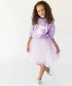 Lola & The Boys Lavender Hoodie Unicorn Tutu Set