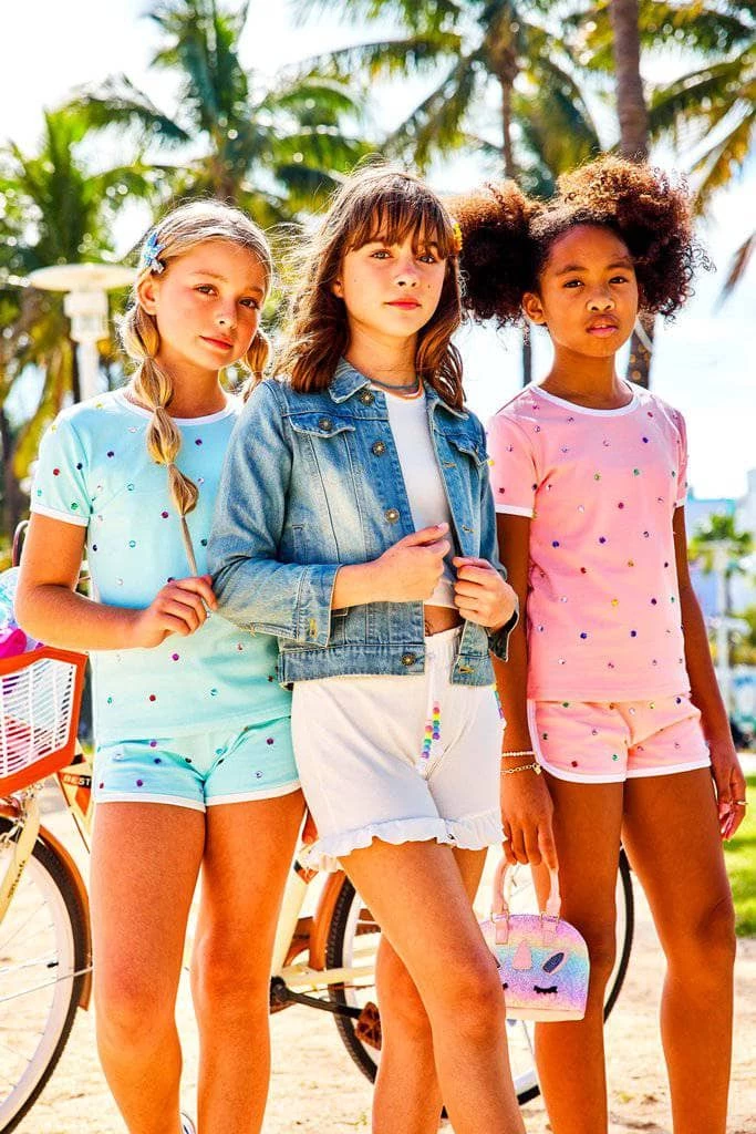 Lola + The Boys Pink Gem Short Set New Arrivals