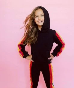 Lola + The Boys New Arrivals Sequin Rainbow Hoodie Track Set