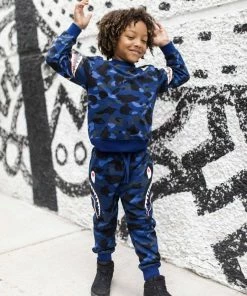 Lola + The Boys Shark Boy Camo Jogger Set