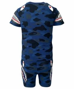 Lola + The Boys Shark Boy Camo Short Set