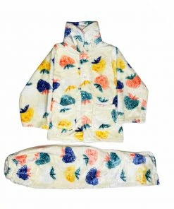 Lola + The Boys Girls Strawberry Art Velour Set